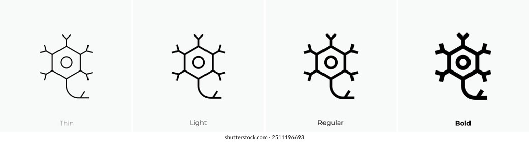 ícone de neurônio. Design fino, leve, regular e negrito, isolado no fundo branco