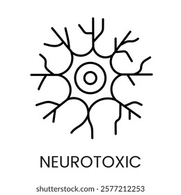 A neuron inspired icon in vector, with a circular layout symbolizing central nervous system damage, with an editable stroke