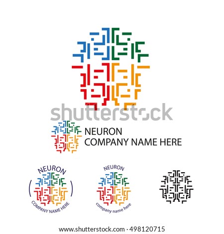 neuron logo, brain logo - vector illustration. 