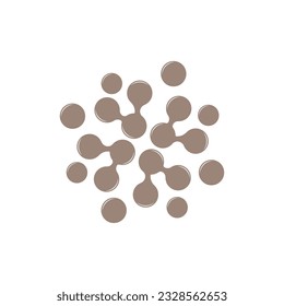 Logo De Neuron, Vector De Red De Adn De Cel Y Tecnología De Partículas, Diseño De Plantilla De Ilustración Simple