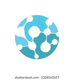 Neuron Logo, Cel Dna Network Vector, And Particle Technology, Simple Illustration Template Design