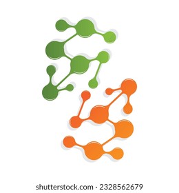 Neuron Logo, Cel Dna Network Vector, And Particle Technology, Simple Illustration Template Design