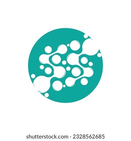 Neuron Logo, Cel Dna Network Vector, And Particle Technology, Simple Illustration Template Design