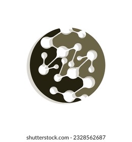 Neuron Logo, Cel Dna Network Vector, And Particle Technology, Simple Illustration Template Design