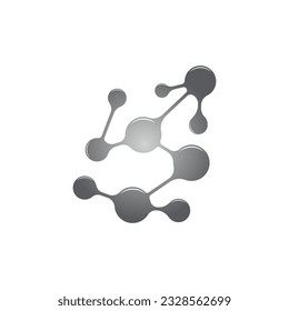 Logo De Neuron, Vector De Red De Adn De Cel Y Tecnología De Partículas, Diseño De Plantilla De Ilustración Simple