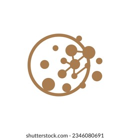 Neuron Logo, Cel Dna Network Vector, And Particle Technology, Simple Illustration Template Design