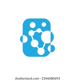 Neuron Logo, Cel Dna Network Vector, And Particle Technology, Simple Illustration Template Design