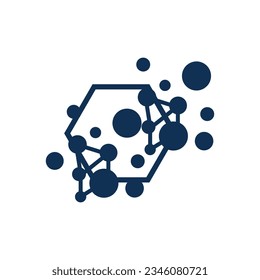 Logo De Neuron, Vector De Red De Adn De Cel Y Tecnología De Partículas, Diseño De Plantilla De Ilustración Simple