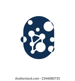 Neuron-Logo, Kabelnetzvektorgrafik und Partikeltechnologie, einfaches Vorlagendesign