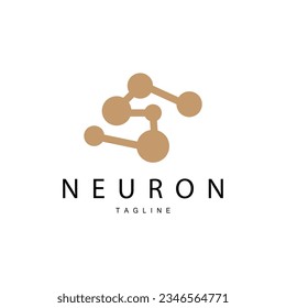 Logo De Neuron, Vector De Red De Adn De Cel Y Tecnología De Partículas, Diseño De Plantilla De Ilustración Simple