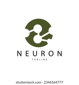 Logo De Neuron, Vector De Red De Adn De Cel Y Tecnología De Partículas, Diseño De Plantilla De Ilustración Simple