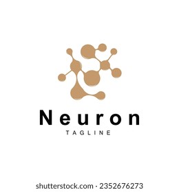 Neuron Logo, Cel Dna Network Vector, And Particle Technology, Simple Illustration Template Design