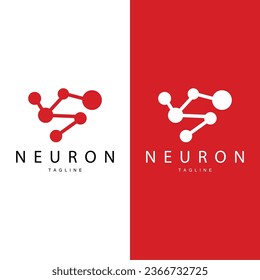 Neuron Logo, Cel Dna Network Vector, And Particle Technology, Simple Illustration Template Design