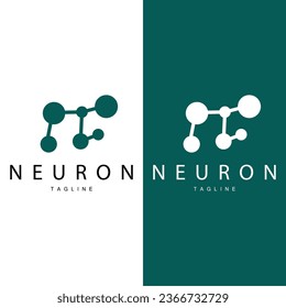 Neuron-Logo, Kabelnetzvektorgrafik und Partikeltechnologie, einfaches Vorlagendesign