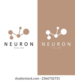 Neuron Logo, Cel Dna Network Vector, And Particle Technology, Simple Illustration Template Design