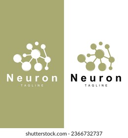 Neuron Logo, Cel Dna Network Vector, And Particle Technology, Simple Illustration Template Design