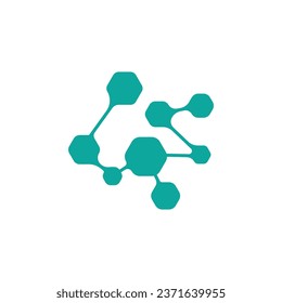 Logo De Neuron, Vector De Red De Adn De Cel Y Tecnología De Partículas, Diseño De Plantilla De Ilustración Simple