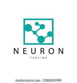 Logo De Neuron, Vector De Red De Adn De Cel Y Tecnología De Partículas, Diseño De Plantilla De Ilustración Simple