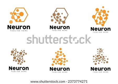 Neuron Logo, Cel Dna Network Vector, And Particle Technology, Simple Illustration Template Design