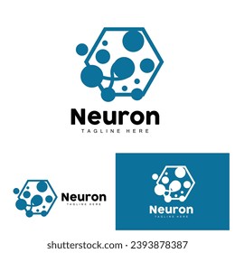 Neuron Logo Design Health Illustration DNA Molecule Nerve Cell Abstract Simple Illustration