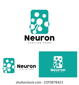 Neuron Logo Design Health Illustration DNA Molecule Nerve Cell Abstract Simple Illustration