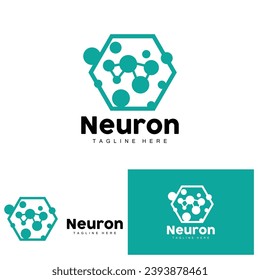 Neuron Logo Design Health Illustration DNA Molecule Nerve Cell Abstract Simple Illustration