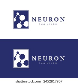 Neuron Logo Design Health Illustration DNA Molecule Nerve Cell Abstract Simple Illustration