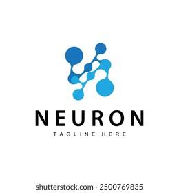 Neuron Logo Design Health Illustration DNA Molekül Nervenzelle Abstrakt Einfache Illustration