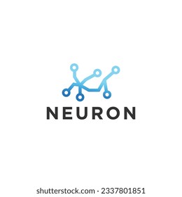 Neuron logo design template flat vector