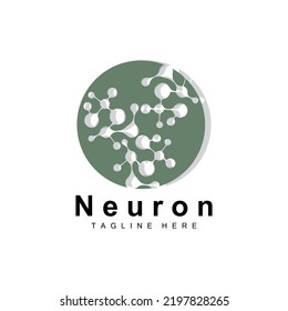 Neuron Logo Design Vector nerve cell illustration Molecular DNA health brand