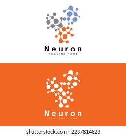 Neuron Logo Design Vector nerve cell illustration Molecular DNA health brand