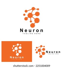 Neuron Logo Design Vector nerve cell illustration Molecular DNA health brand