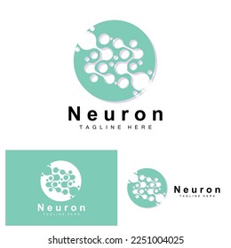 Neuron Logo Design Vector nerve cell illustration Molecular DNA health brand