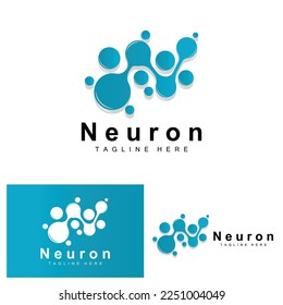 Neuron Logo Design Vector nerve cell illustration Molecular DNA health brand