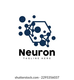 Neuron Logo Design Vector nerve cell illustration Molecular DNA health brand