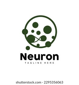 Neuron Logo Design Vector nerve cell illustration Molecular DNA health brand