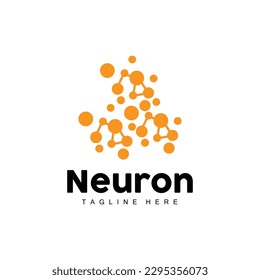 Diseño del logotipo Neuron Ilustración de células nerviosas del vector Marca de estado del ADN molecular