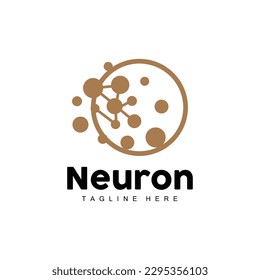 Neuron Logo Design Vector nerve cell illustration Molecular DNA health brand