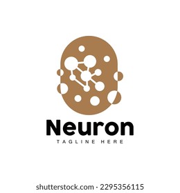 Neuron Logo Design Vector nerve cell illustration Molecular DNA health brand