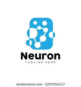 Neuron Logo Design Vector nerve cell illustration Molecular DNA health brand