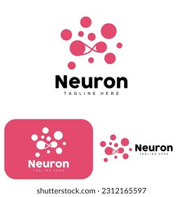 Neuron Logo Design Vector nerve cell illustration Molecular DNA health brand