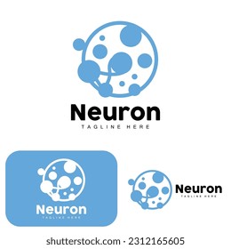 Neuron Logo Design Vektorgrafik Nervenzellgrafik Molekulare DNA-Gesundheitsmarke