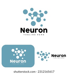 Neuron Logo Design Vector nerve cell illustration Molecular DNA health brand