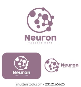 Neuron Logo Design Vector nerve cell illustration Molecular DNA health brand