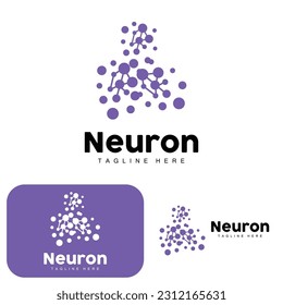 Neuron Logo Design Vector nerve cell illustration Molecular DNA health brand