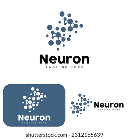 Neuron Logo Design Vector nerve cell illustration Molecular DNA health brand