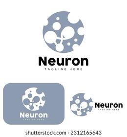 Neuron Logo Design Vector nerve cell illustration Molecular DNA health brand