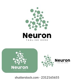 Neuron Logo Design Vector nerve cell illustration Molecular DNA health brand