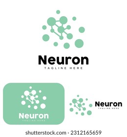 Neuron Logo Design Vector nerve cell illustration Molecular DNA health brand