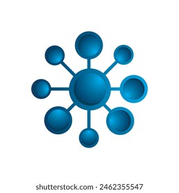 Neuron-Logo-Design-Vorlage-flache Vektorgrafik